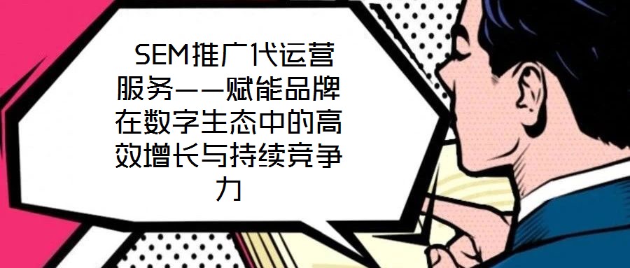  SEM推廣代運(yùn)營(yíng)服務(wù)——賦能品牌在數(shù)字生態(tài)中的高效增長(zhǎng)與持續(xù)競(jìng)爭(zhēng)力